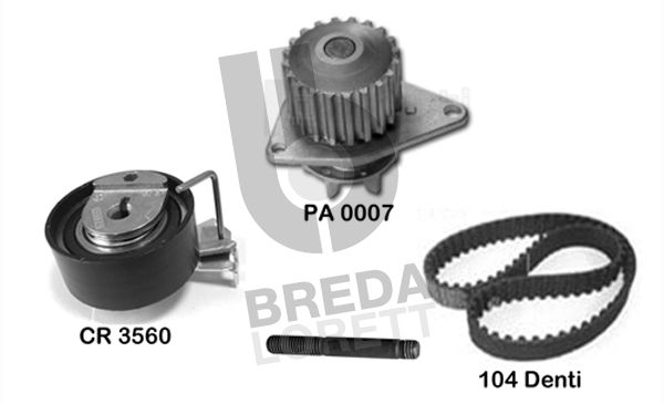 BREDA LORETT Vesipumppu + jakohihnasarja KPA0647A